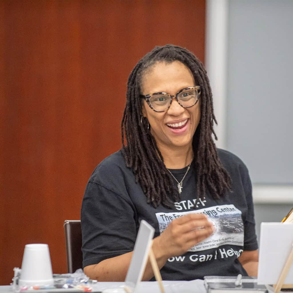 Woman smiling