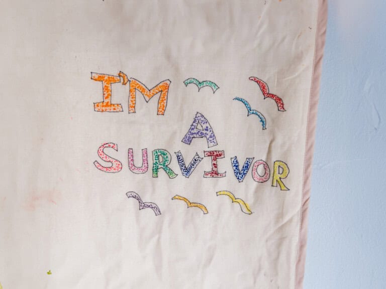 Survivor Children's Art on quilt